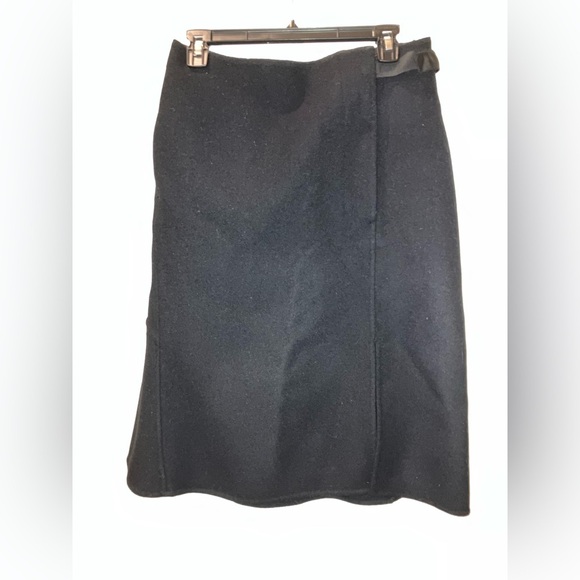 UNIQLO +J Double Face Black Wool Skirt Pocket - Picture 2 of 8